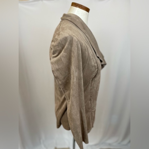 Catherine Malandrino tan drape front Faux Suede Jacket size XS - Picture 4 of 7